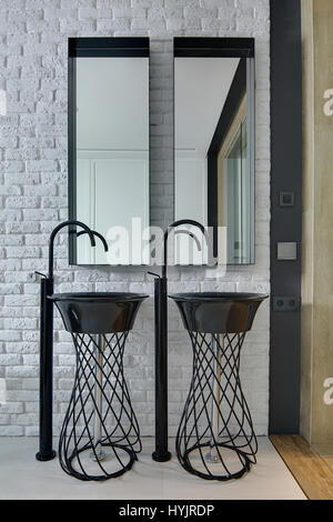 Bathroom in loft style Stock Photo