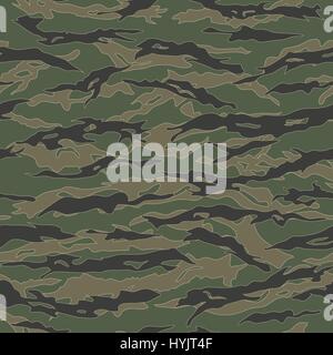 Classic Tiger stripe Camouflage seamless patterns Stock Vector