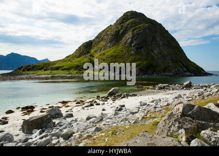 Europe,Norway,Lofoten,Utakleiv,one of  the most scenic beaches in Lofoten Stock Photo