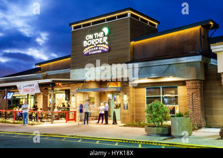 Orlando Florida,Crossroads of Lake Buena Vista,dining,shopping plaza,exterior,On the Border,Mexican grill,cantina,restaurant restaurants food dining c Stock Photo