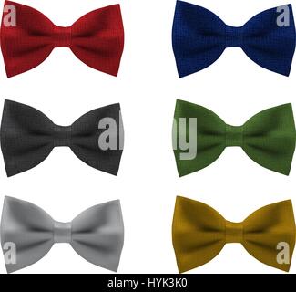 Bowties realistic vector illustration Stock Vector