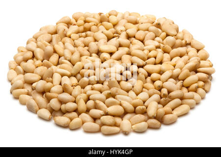 Pine nuts isolated on the white background, clipping path included. Stock Photo