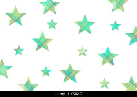 checkered stars on a white background Stock Photo