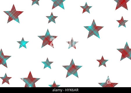 checkered stars on a white background Stock Photo