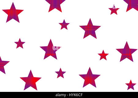 checkered stars on a white background Stock Photo