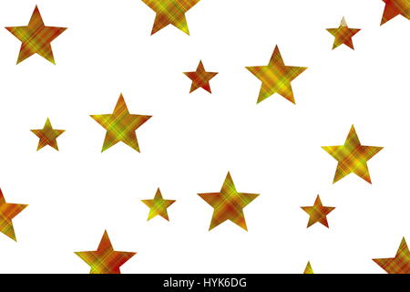 checkered stars on a white background Stock Photo