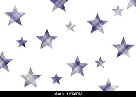 checkered stars on a white background Stock Photo