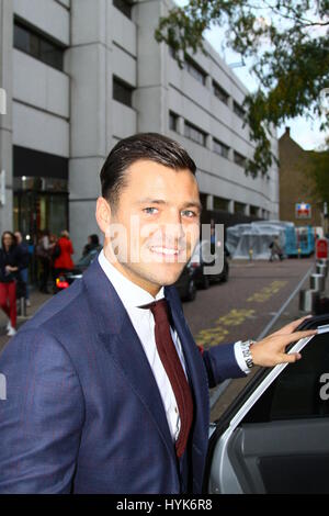 Mark Wright pictured outside ITV Television Studios  in central London, UK. On 3rd October 2012. Stock Photo