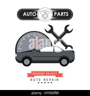 Machine icon set. Auto part design. Vector graphic Stock Vector