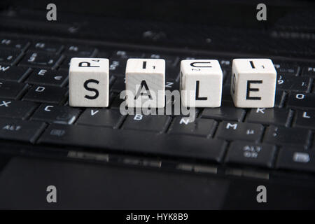 the word sale on a keyboard Stock Photo