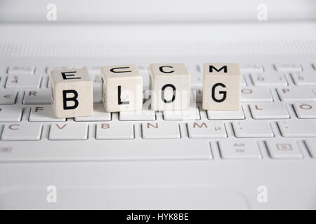 the word blog on a keyboard Stock Photo