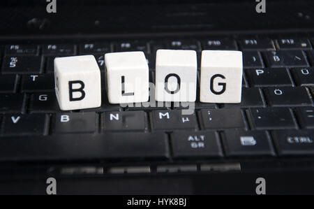 the word blog on a keyboard Stock Photo