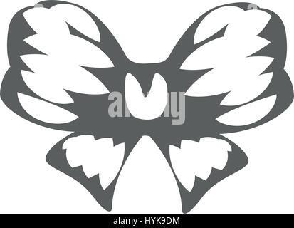 Isolated abstract black and white color bow logo, decorative festive element logotype Stock Vector