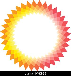 Isolated pink and yellow color sun logotype, abstract round shape logo on white background vector illustration Stock Vector