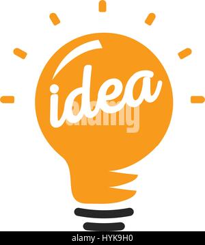 Isolated abstract orange color light bulb logotype, lighting logo on white background, idea symbol vector illustration Stock Vector