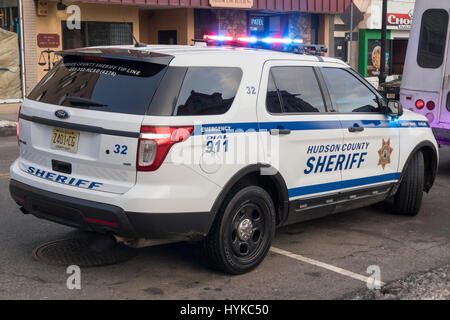 Hudson County Sheriff's car, Jersey City USA Stock Photo