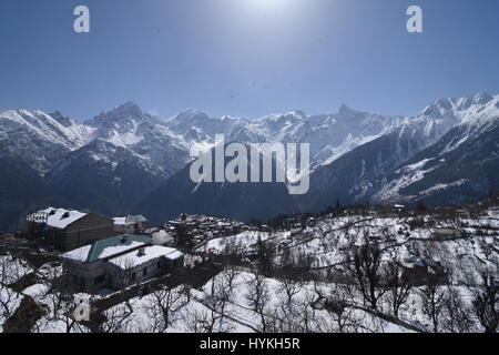 Winter landscape, Kalpa, Kinnaur, Himachal Pradesh, India Stock Photo