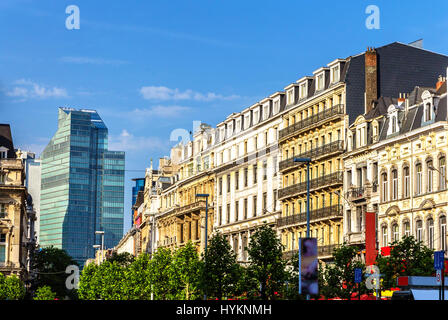 Buildings on Brouckere square in Brussels, Belgium Stock Photo