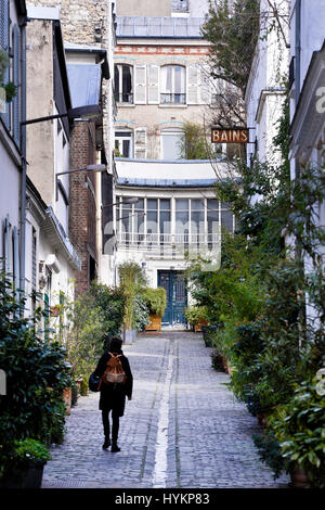 Dead end street in Montmartre, Paris, France Stock Photo