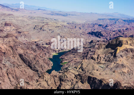 The Grand Canyon in Arizona taken from an aerial view. Stock Photo