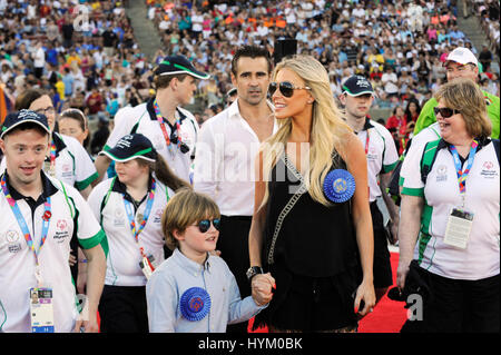 Arrivals at the Special Olympics World Games Opening Ceremony at the Coliseum on July 25th, 2015 in Los Angeles, California. Stock Photo
