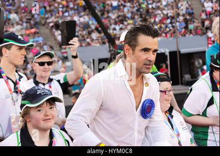 Colin Farrell at the Special Olympics World Games Opening Ceremony at the Coliseum on July 25th, 2015 in Los Angeles, California. Stock Photo