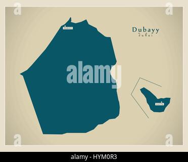 Modern Map - Dubayy AE Stock Vector