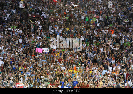 United States of America fans and a world crowd atmosphere at the Special Olympics World Games Opening Ceremony at the Coliseum on July 25th, 2015 in Los Angeles, California.