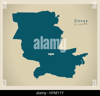 Modern Map - Jizzax UZ Stock Vector