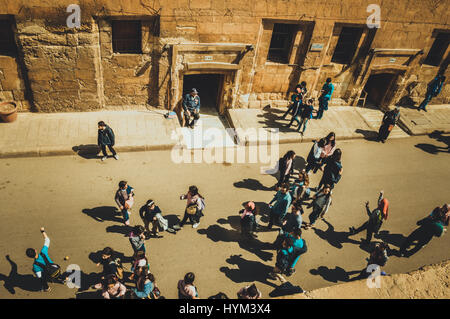 cairo, egypt, february 25,2017: top view of people at cairo citadel Stock Photo