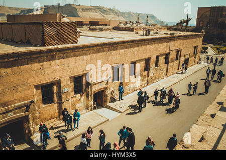 cairo, egypt, february 25,2017: top view of people at cairo citadel background Stock Photo