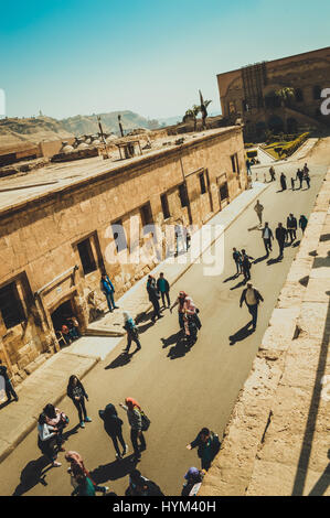 cairo, egypt, february 25,2017:  view from top of people at cairo citadel Stock Photo