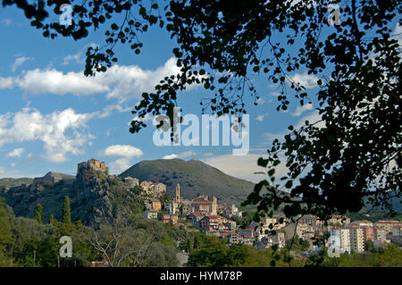 Spending a day in the town Corte in Corsica France Stock Photo