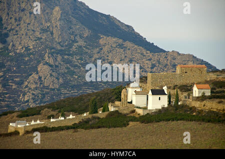Village St. Antonio in the mountains of Corsica Stock Photo