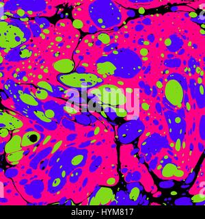 vector colorful pink green black hand drawn ebru paper marbling liquid paint artwork decoration texture background Stock Vector