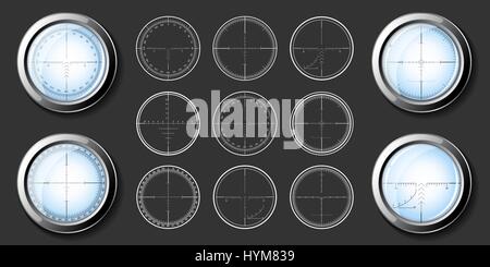 Sniper  crosshairs set Stock Vector