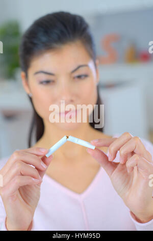 Determined to quit smoking Stock Photo