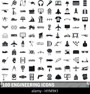 100 engineering icons set black Stock Vector Image & Art - Alamy