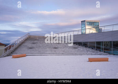 Winter view of the roof terrace of the 'Teatret Vårt' theatre, Molde, Norway. Stock Photo