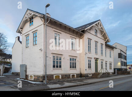 Large wooden building in Molde, Norway. Stock Photo