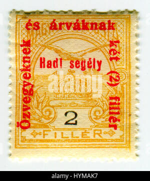 GOMEL, BELARUS, APRIL 4, 2017. Stamp printed in Hungary shows image of  The War Aid, circa 1915. Stock Photo