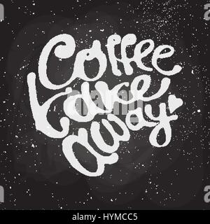 Coffee hand draw illustration on black chalk board Stock Vector