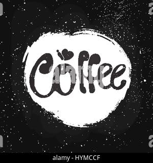 Coffee hand draw illustration on black chalk board Stock Vector