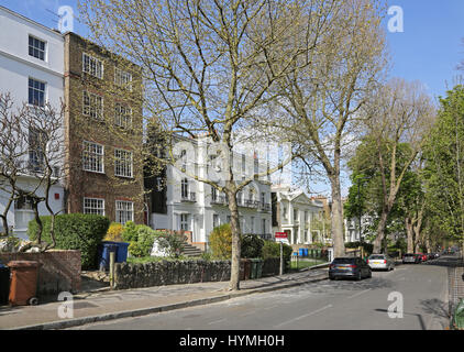 Georgian houses at the southern end of Camberwell Grove, one of South London's most elegant streets. Stock Photo