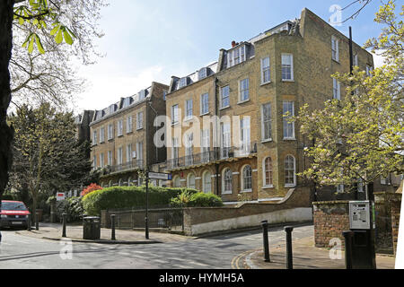 Georgian houses at the southern end of Camberwell Grove, one of South London's most elegant streets. Stock Photo