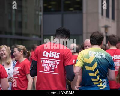 Crisis Square Mile Run 2016, Relay and Campaign to end homelessness, London, United Kingdom Stock Photo