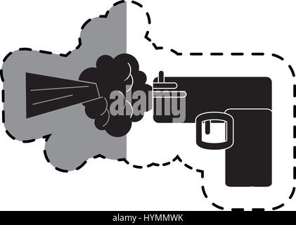 gun shoot comic art icon Stock Vector
