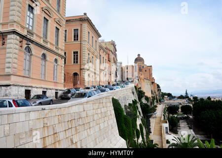 downtown Cagliari Sardinia Italy Bastione San Remy square in castello district Stock Photo