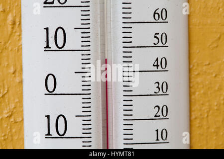 THERMOMETER outdoor on wall 2017 Stock Photo