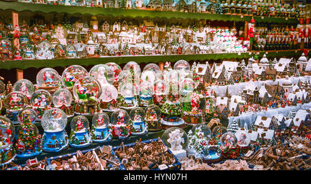 Christmas decorations in Salzburg Christmas market Stock Photo